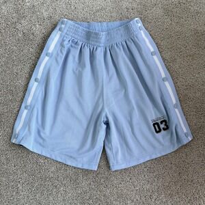 Y2K Rim Rocka Shorts Mens Medium Baby  Blue Mesh Basketball Athletic Gym Snap